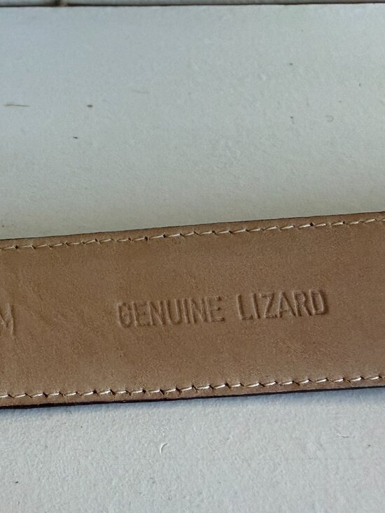 Vintage Nine West genuine leather lizzard texture adjustable caramel brown len main image 7